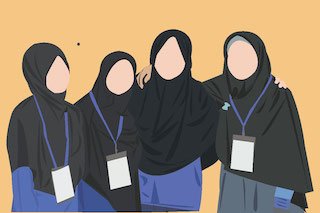 Foundation Level (week 8) 32 Four Muslim friends illustrations Graphics 7617239 1