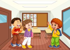 Foundation level (week 16) 18 children in classroom scene vector 26430975