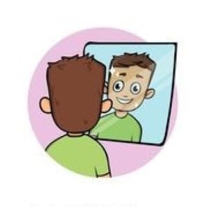 smiling young man looking at his vector art gg107955764